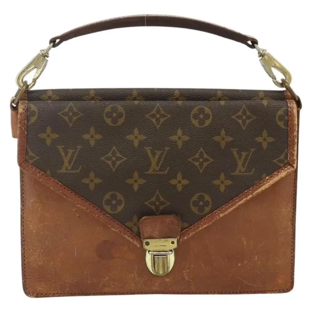 Louis Vuitton Monogram Sac Biface Handbag Brown